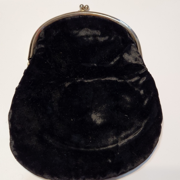 Vintage velvet evening bag fold over clutch - Picture 2 of 7